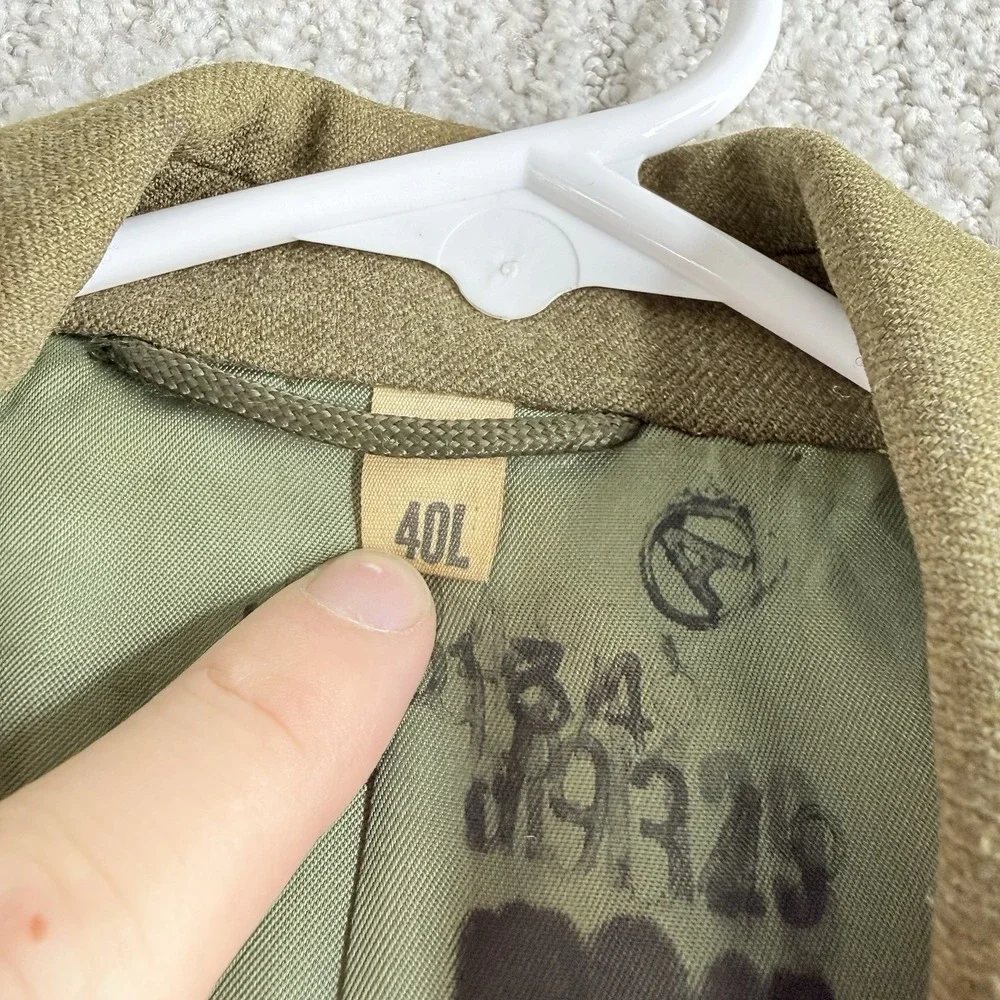 Vintage M-1950 US Army Ike Jacket Men's 40 L Wool OD WWII Korean War